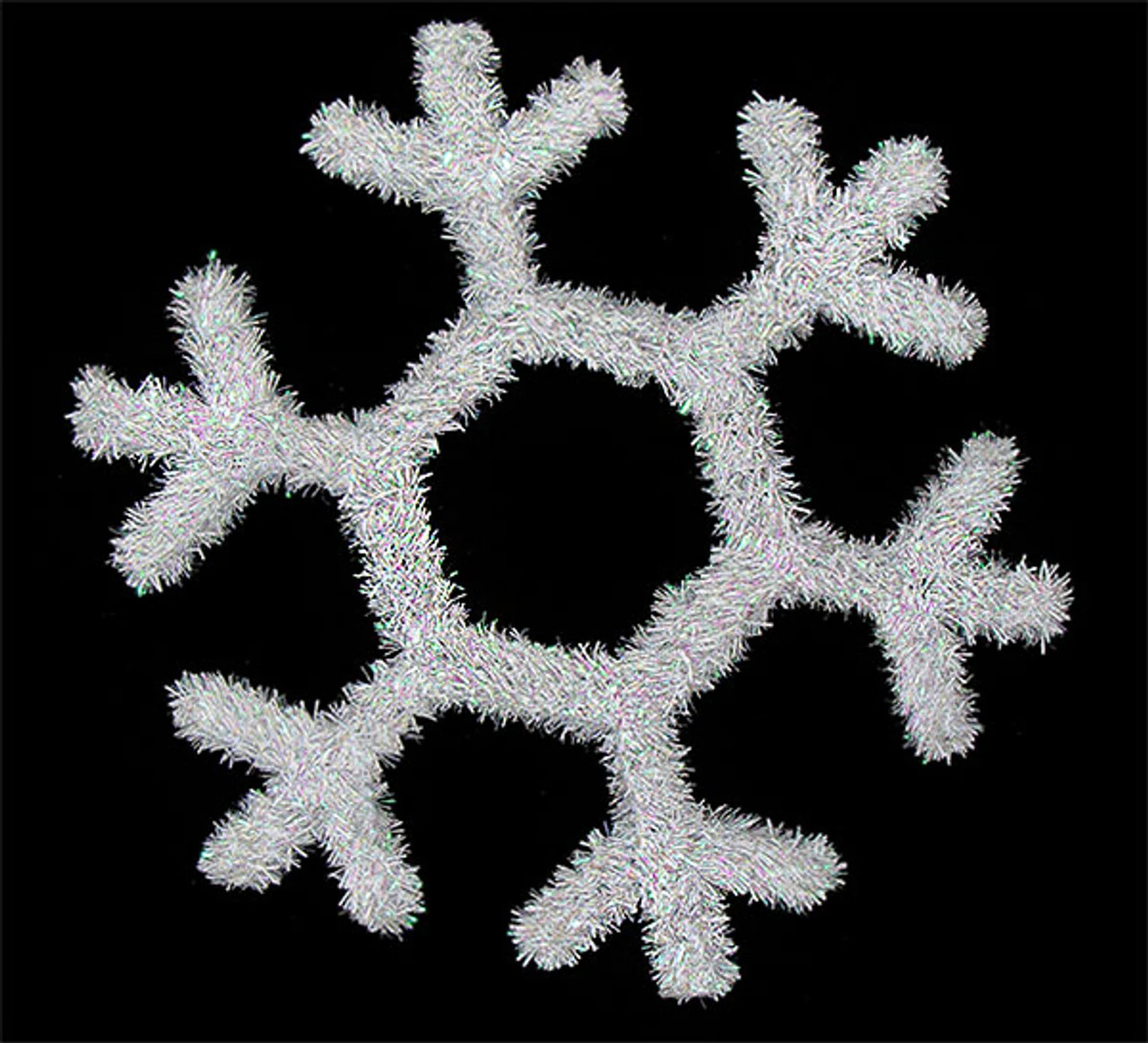 16.5" White Iridescent Snowflake Hanging Christmas Decoration 3 16.5" White Iridescent Snowflake Hanging Christmas Decoration